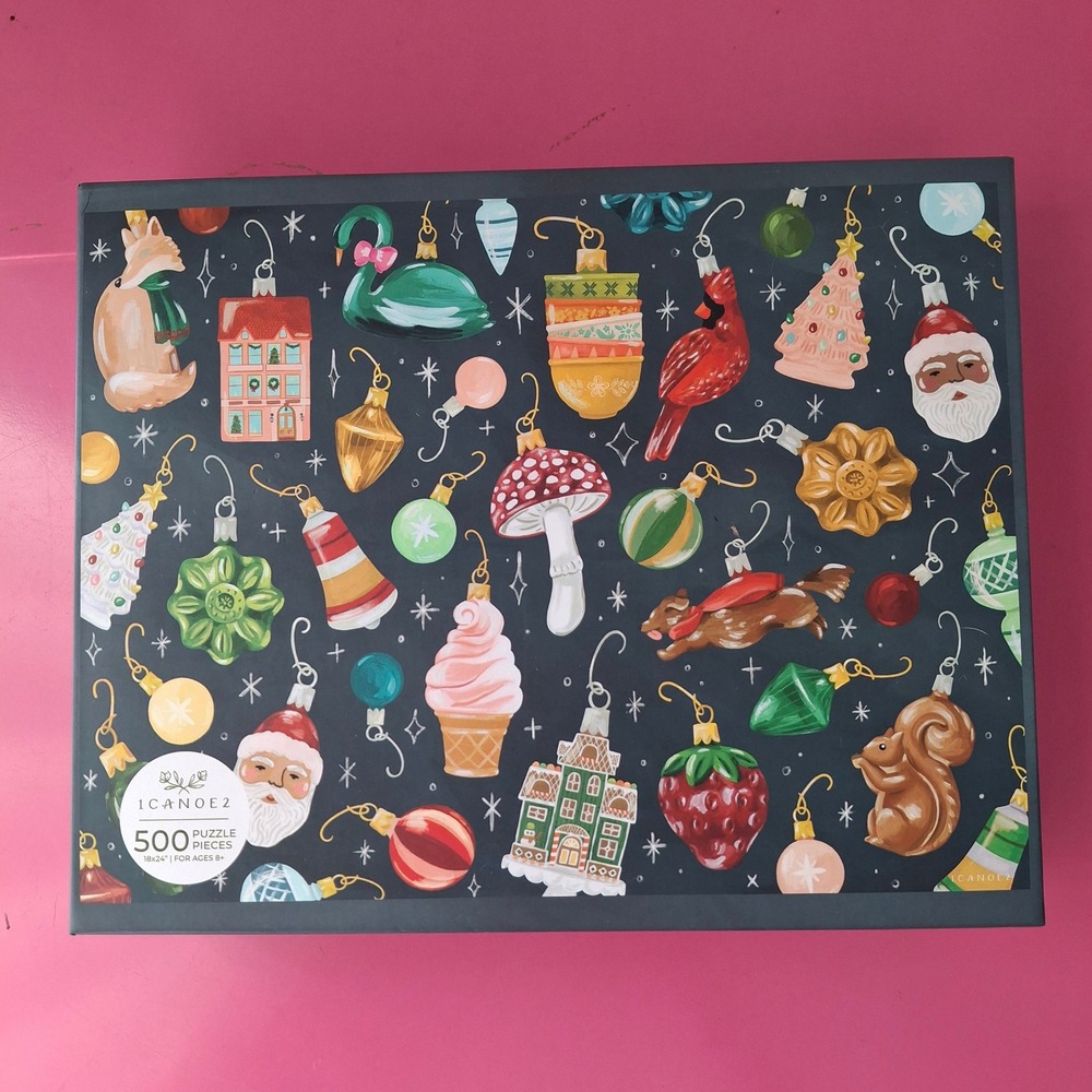 Christmas Holiday Jigsaw 500 Piece Puzzle 18x24 Festive Winter Tree Ornaments
